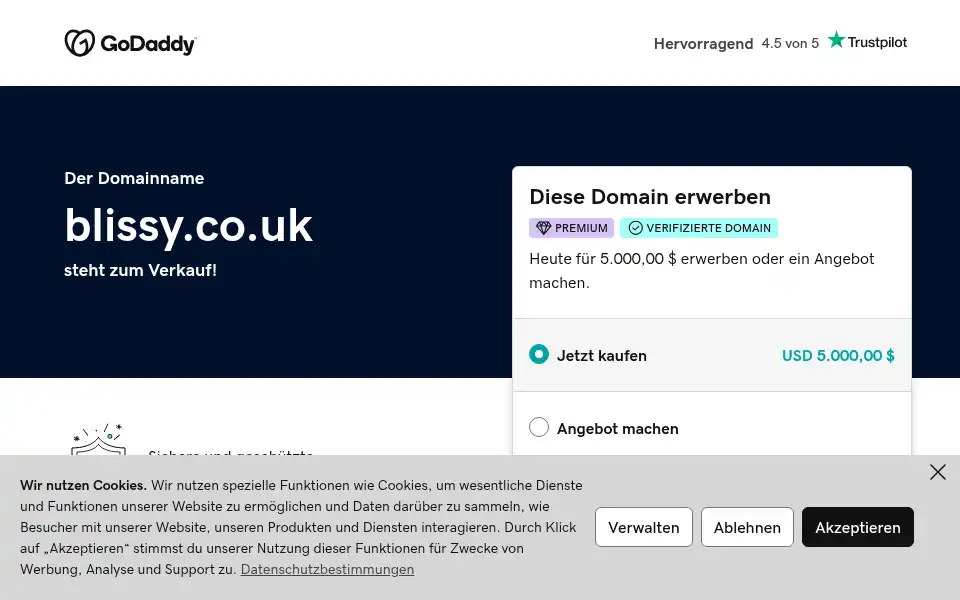 Screenshot of blissy.co.uk