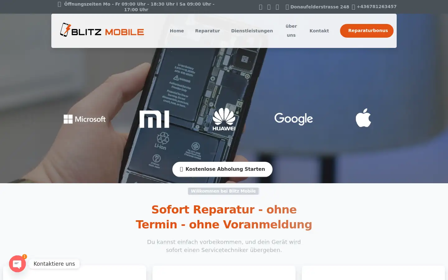 Screenshot of blitzmobile.at