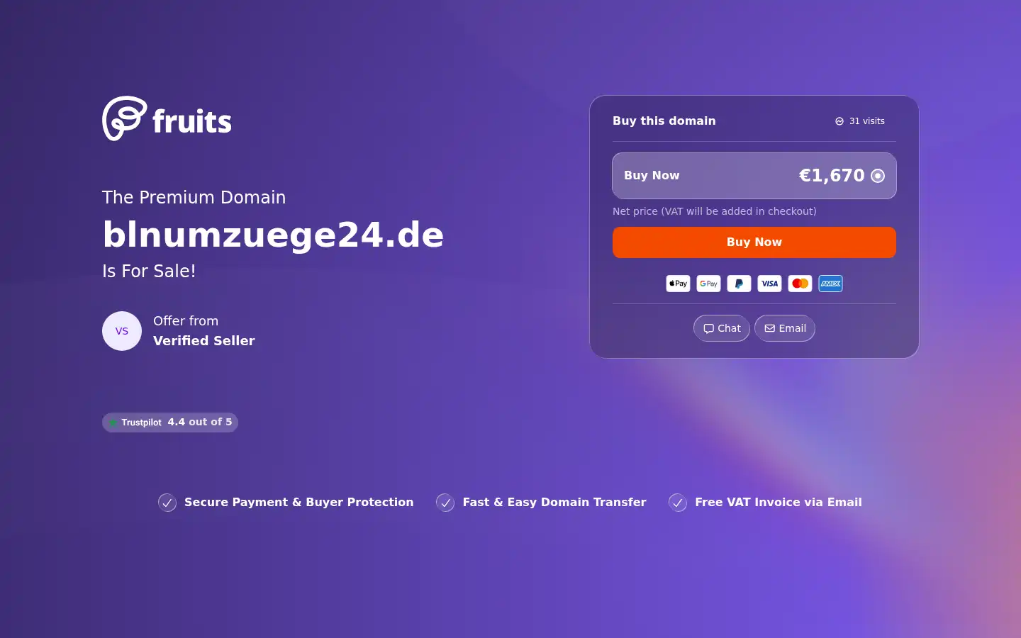 Screenshot of blnumzuege24.de