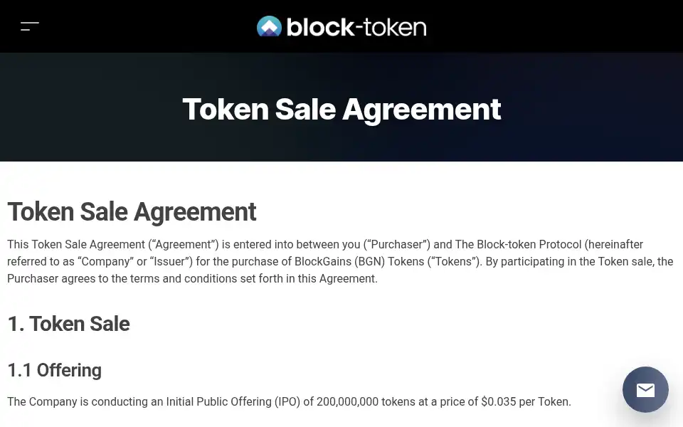 Screenshot of block-token.io