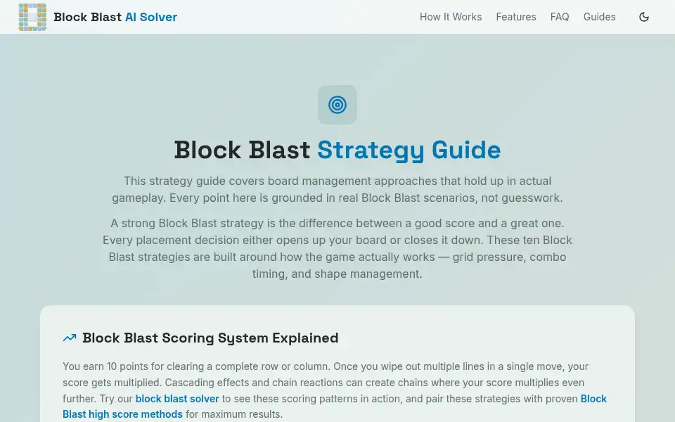 Screenshot of blockblastaisolver.com