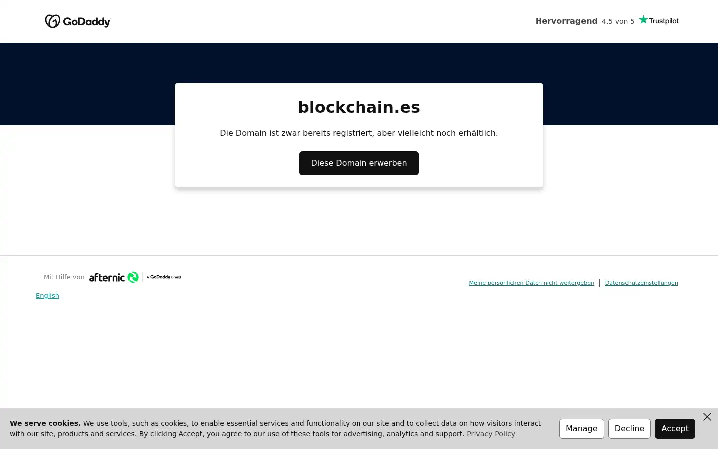 Screenshot of blockchain.es