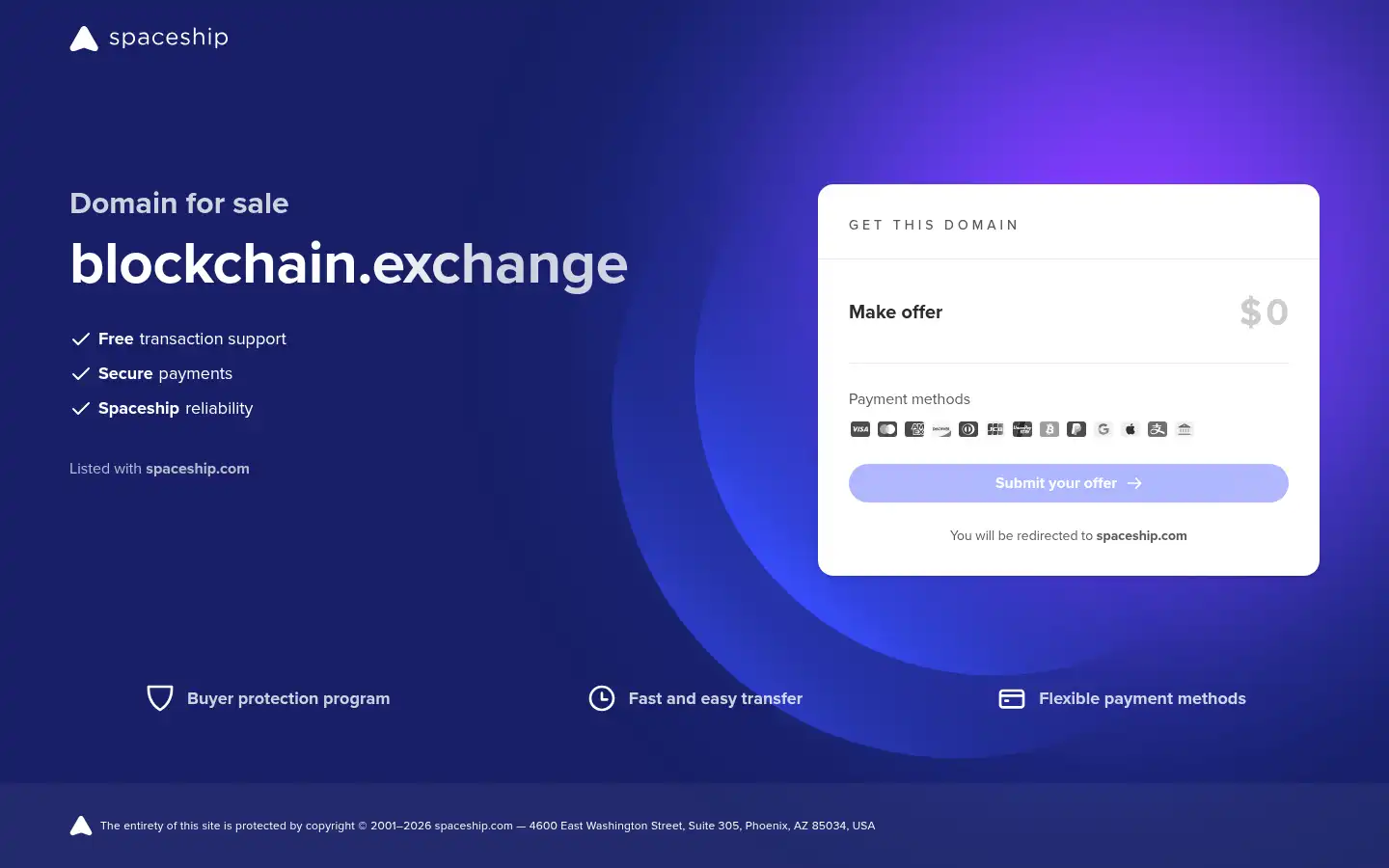 Screenshot of blockchain.exchange