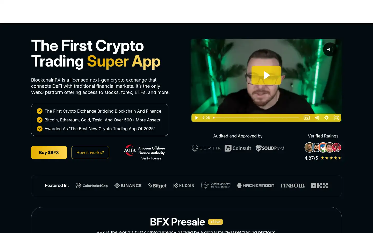 Screenshot of blockchainfx.com