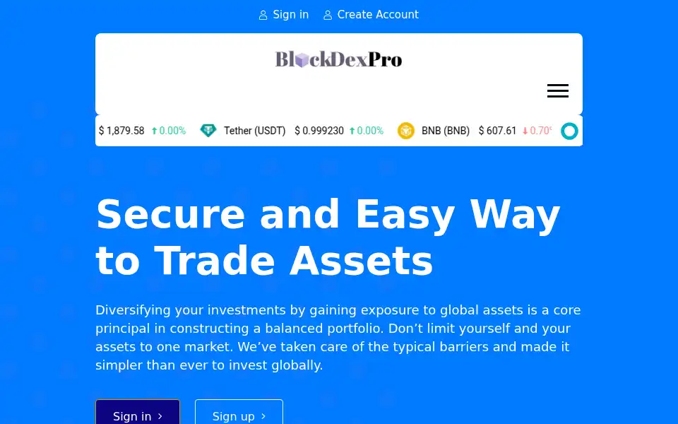 Screenshot of blockdexpro.com