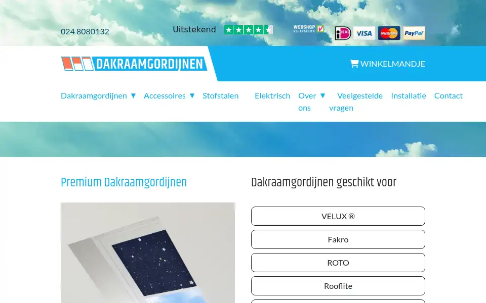 Screenshot of blocrolgordijnen.nl