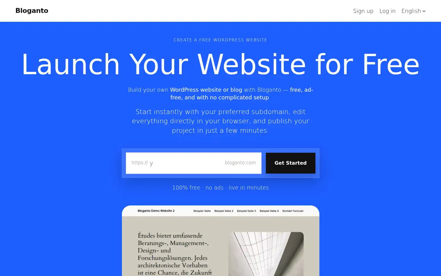 Screenshot of bloganto.com