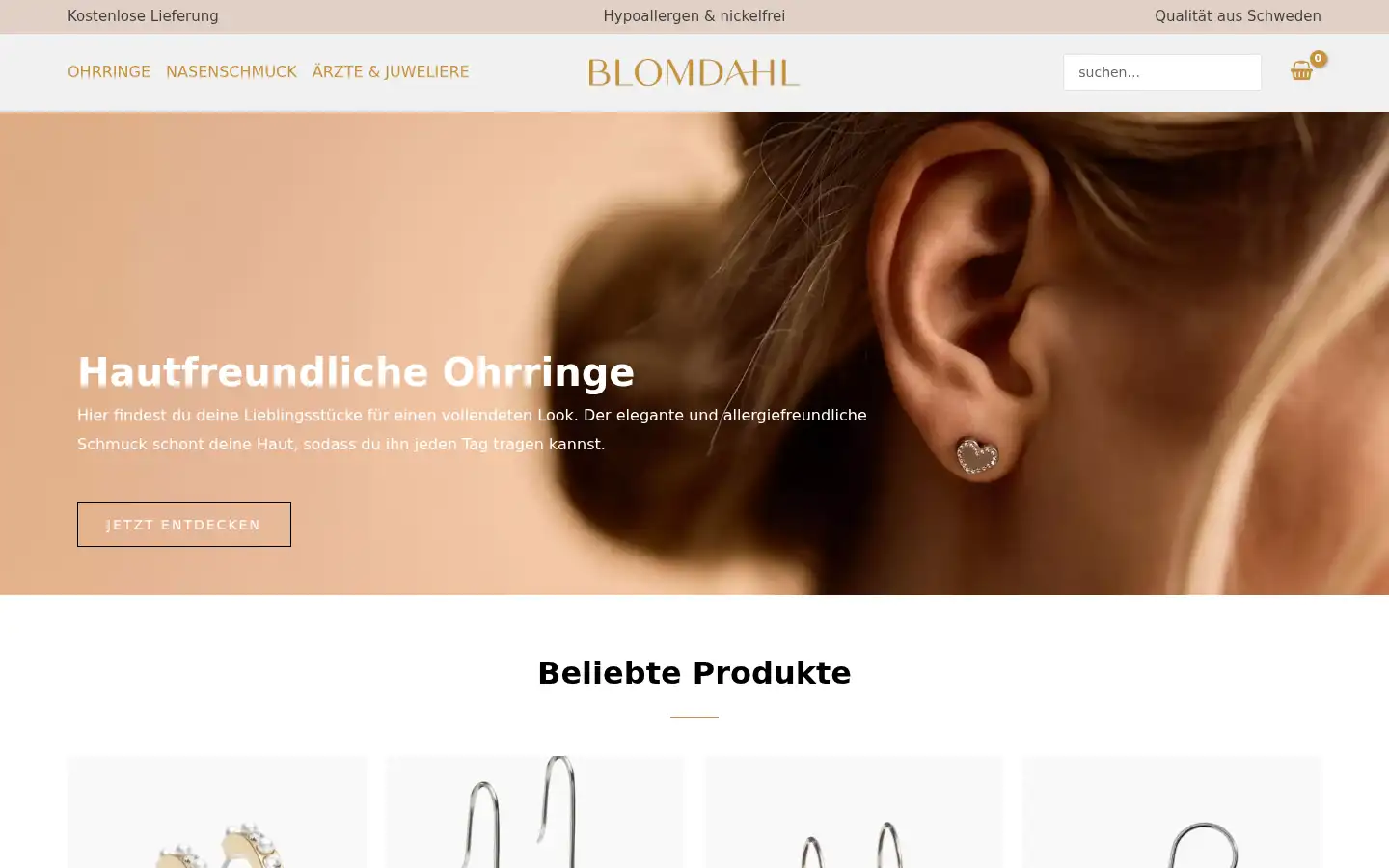Screenshot of blomdahl.at