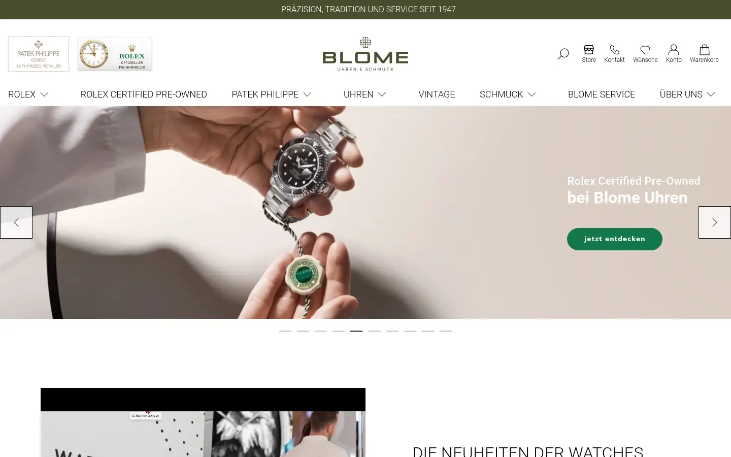 Screenshot of blome-uhren.de