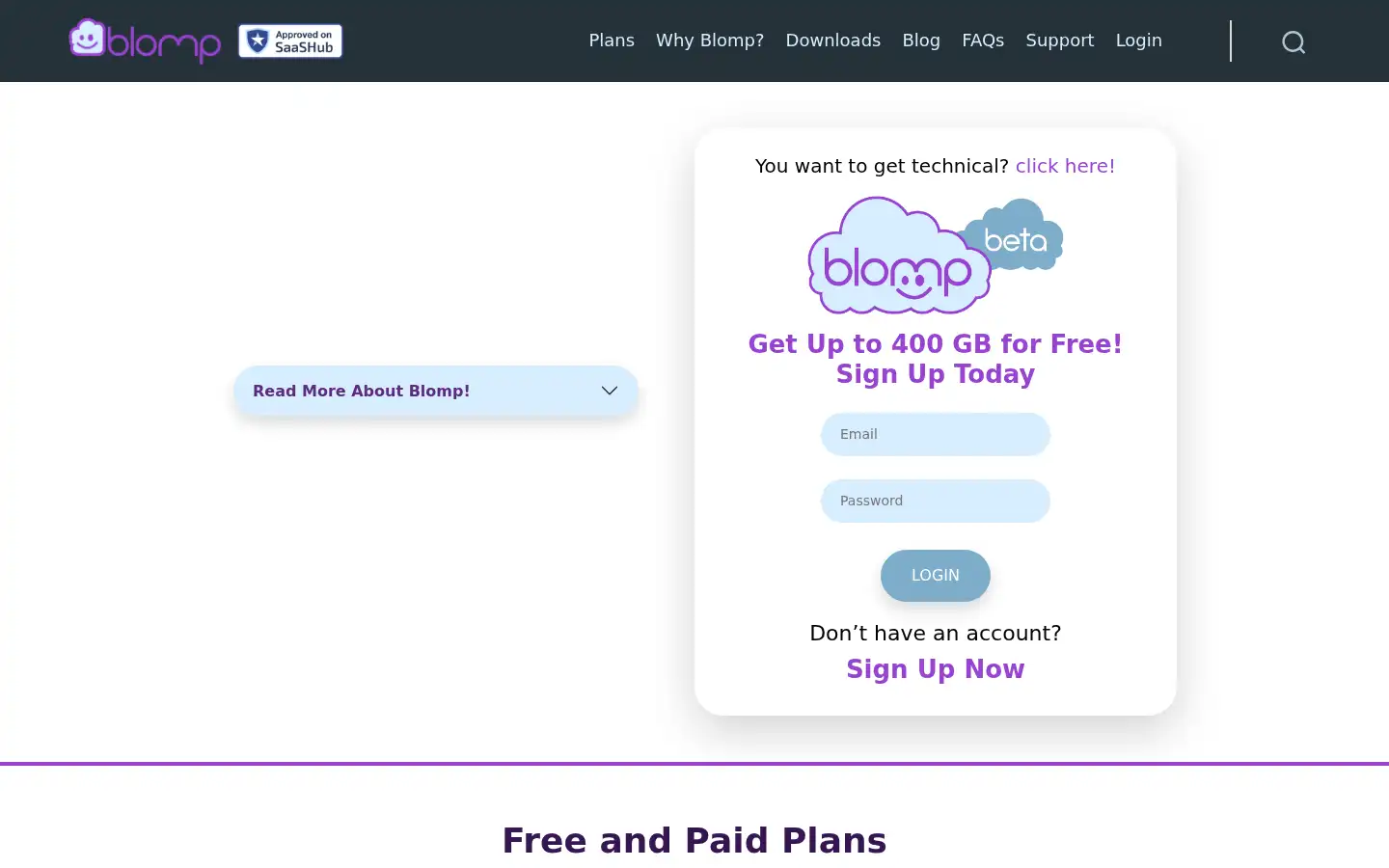 Screenshot of blomp.com
