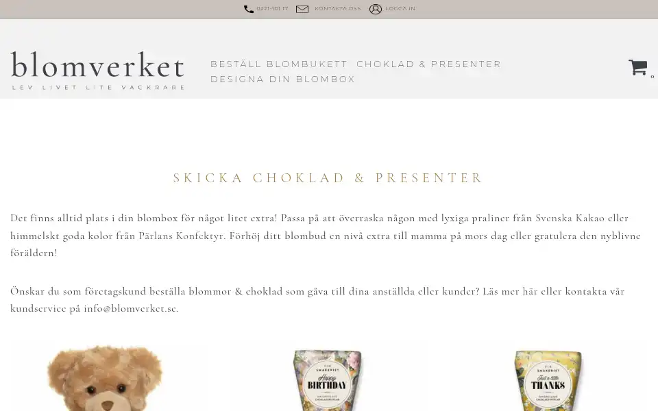 Screenshot of blomverket.se