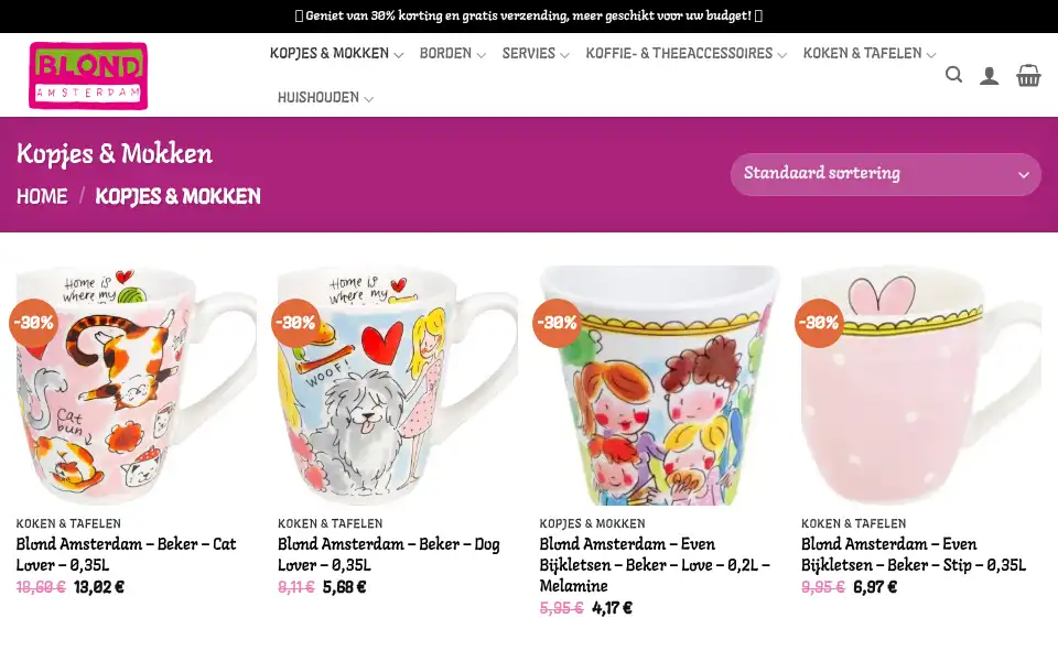 Screenshot of blondamsterdamwinkel.com