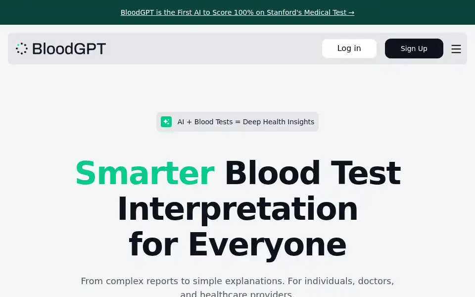 Screenshot of bloodgpt.com