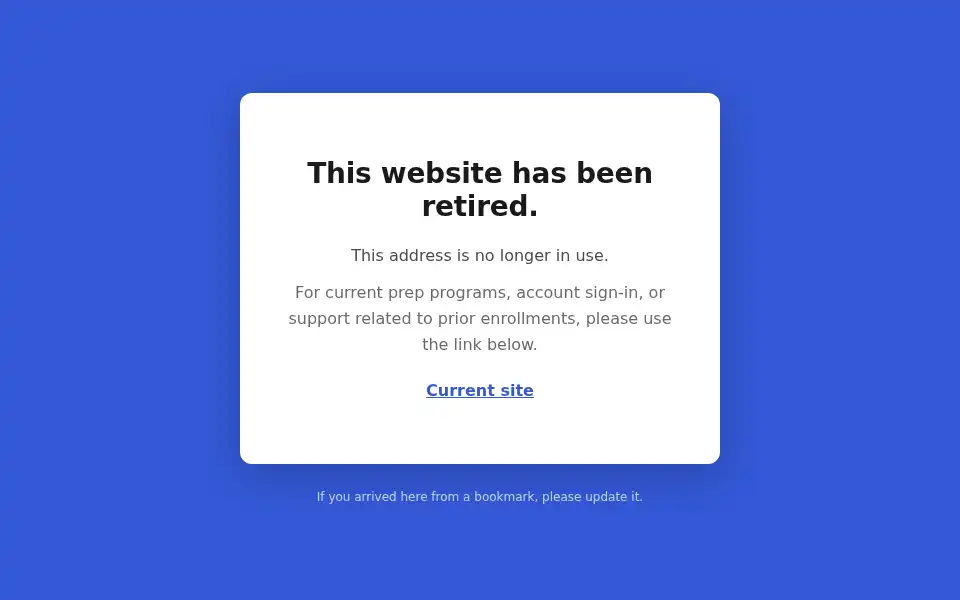 Screenshot of bloombergprep.com