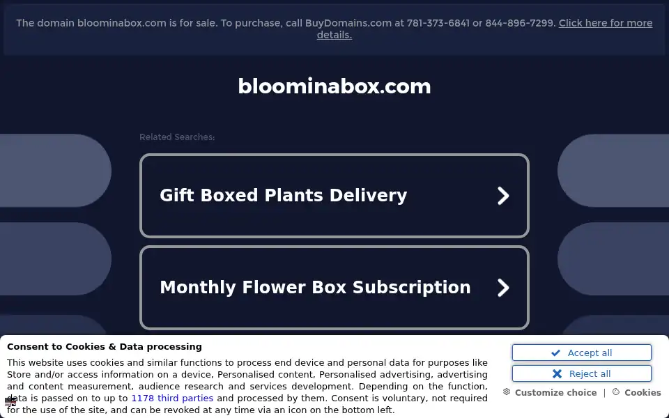 Screenshot of bloominabox.com