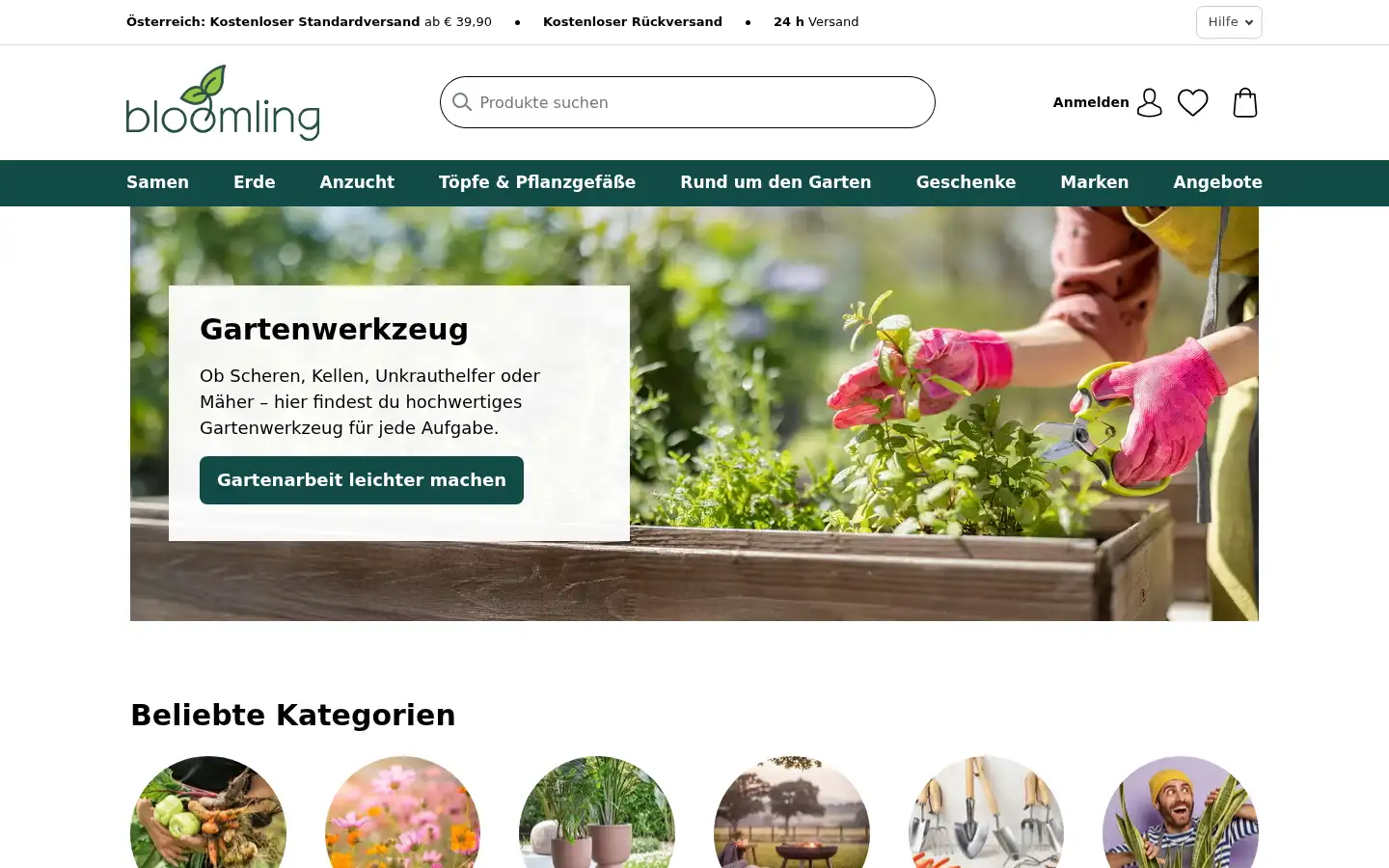 Screenshot of bloomling.at
