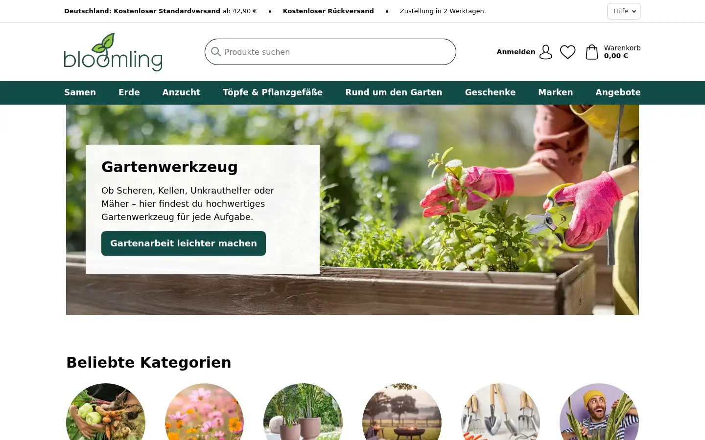 Screenshot of bloomling.de