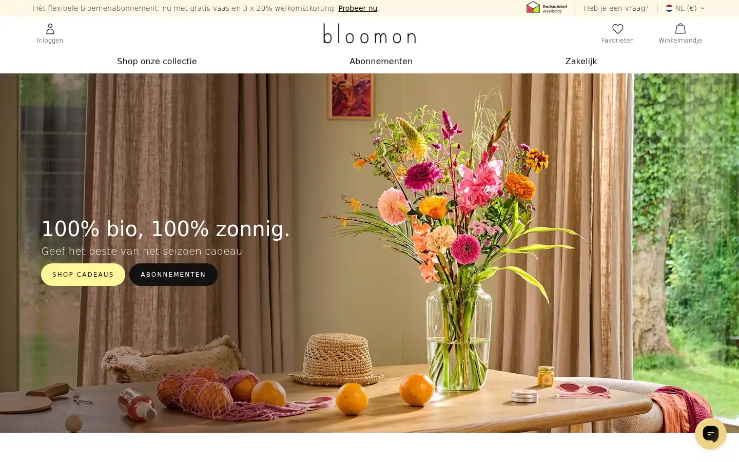 Screenshot of bloomon.nl