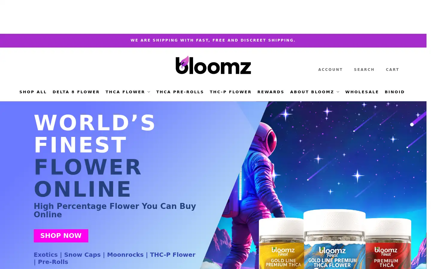 Screenshot of bloomzhemp.com