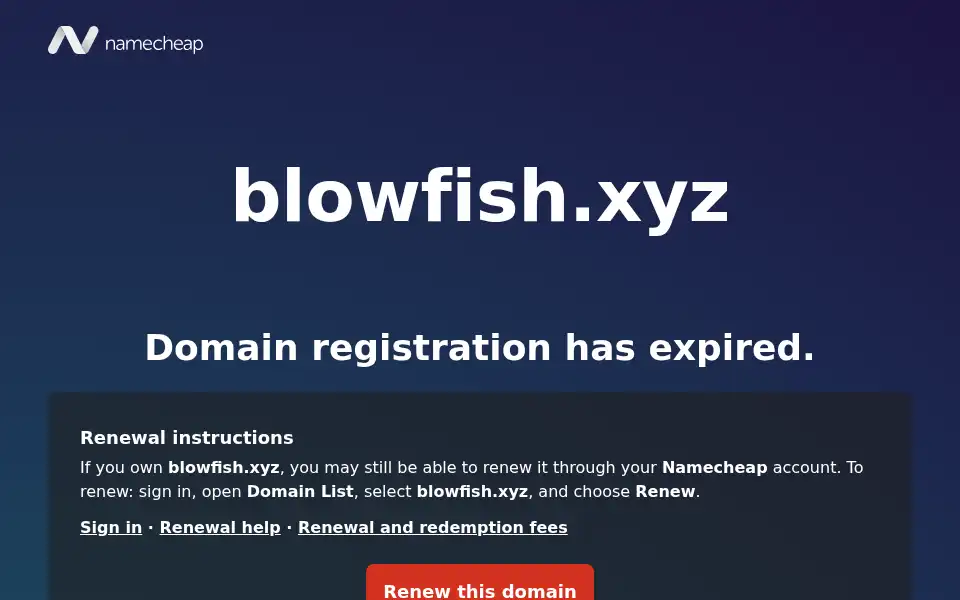 Screenshot of blowfish.xyz