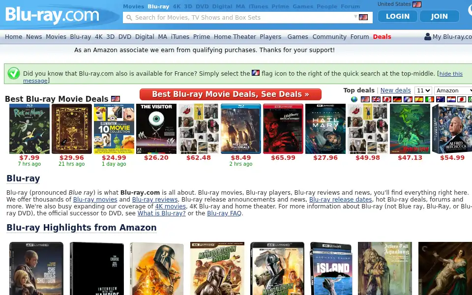 Screenshot of blu-ray.com