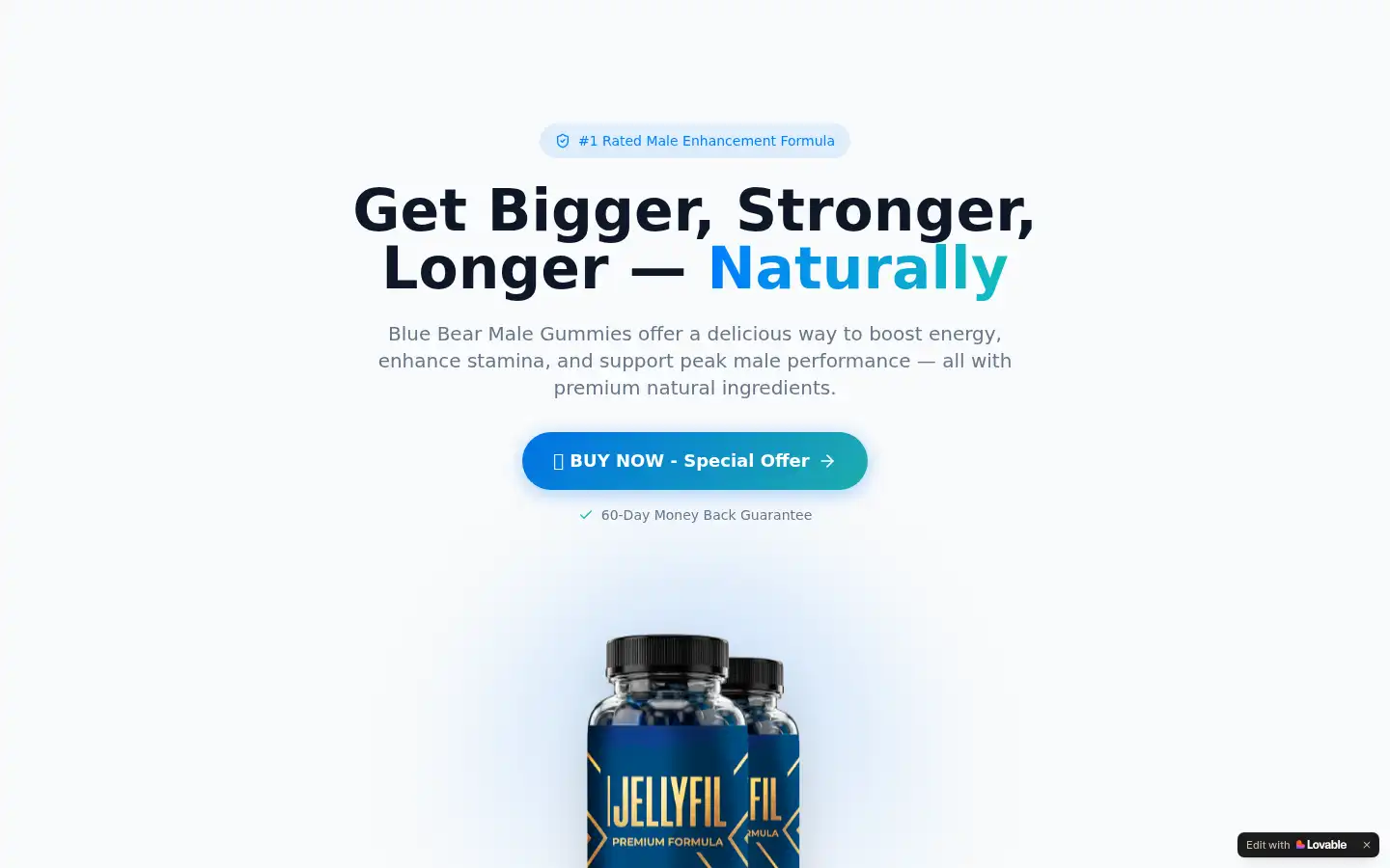 Screenshot of blue-bear-male.lovable.app
