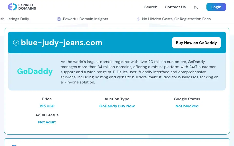 Screenshot of blue-judy-jeans.com