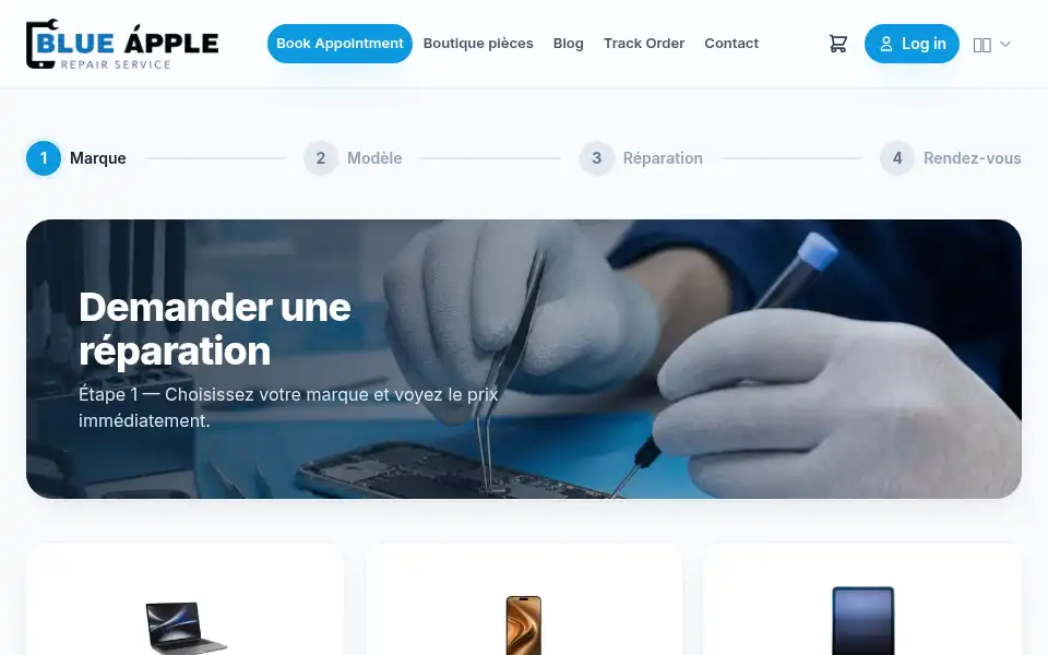 Screenshot of blueapple.nl