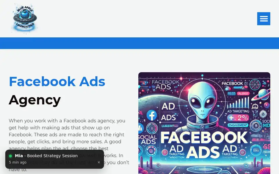 Screenshot of blueapplelaunchpad.com
