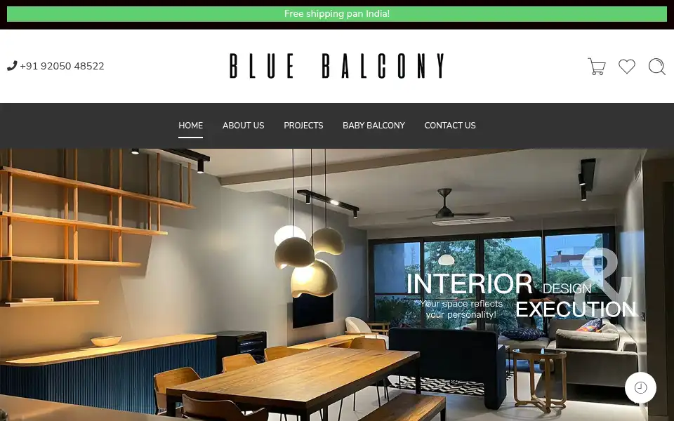 Screenshot of bluebalcony.in