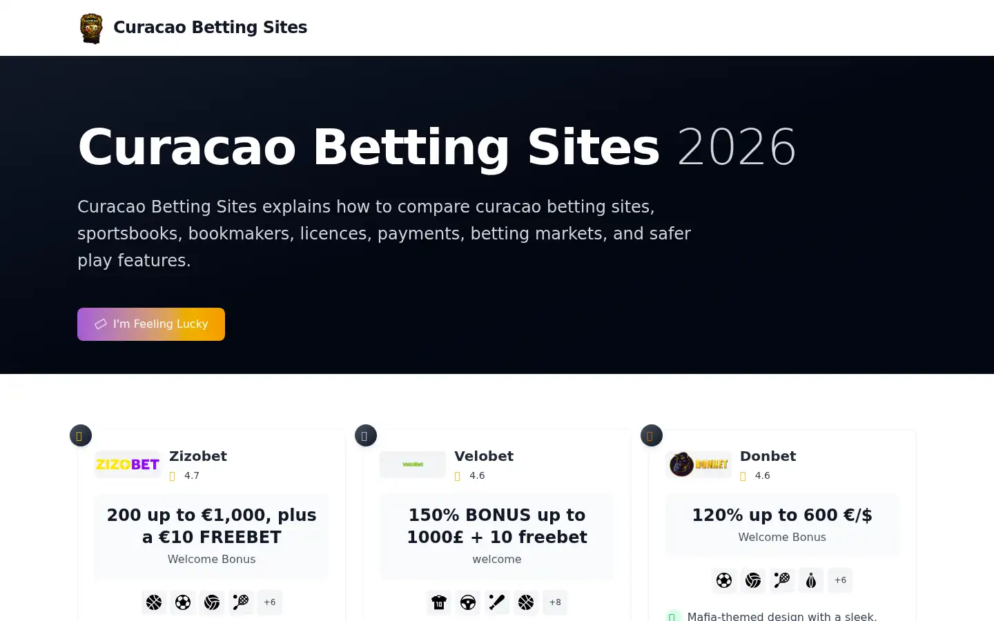 Screenshot of bluebayodds.com