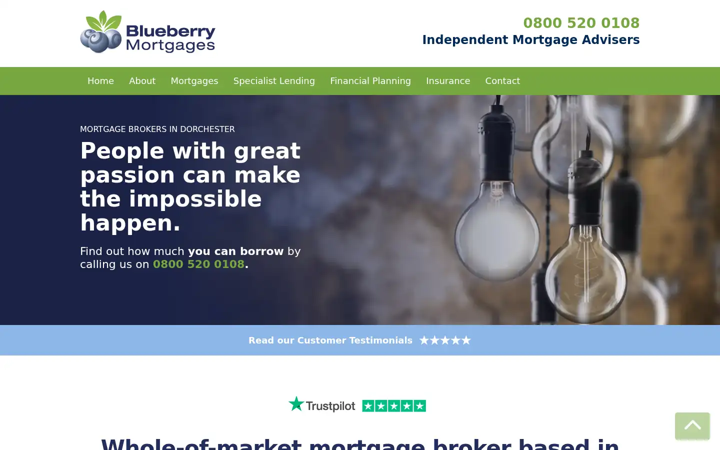 Screenshot of blueberrymortgages.co.uk