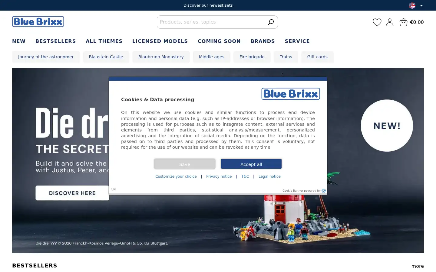 Screenshot of bluebrixx.com