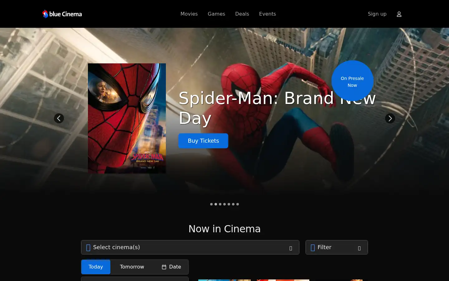 Screenshot of bluecinema.ch