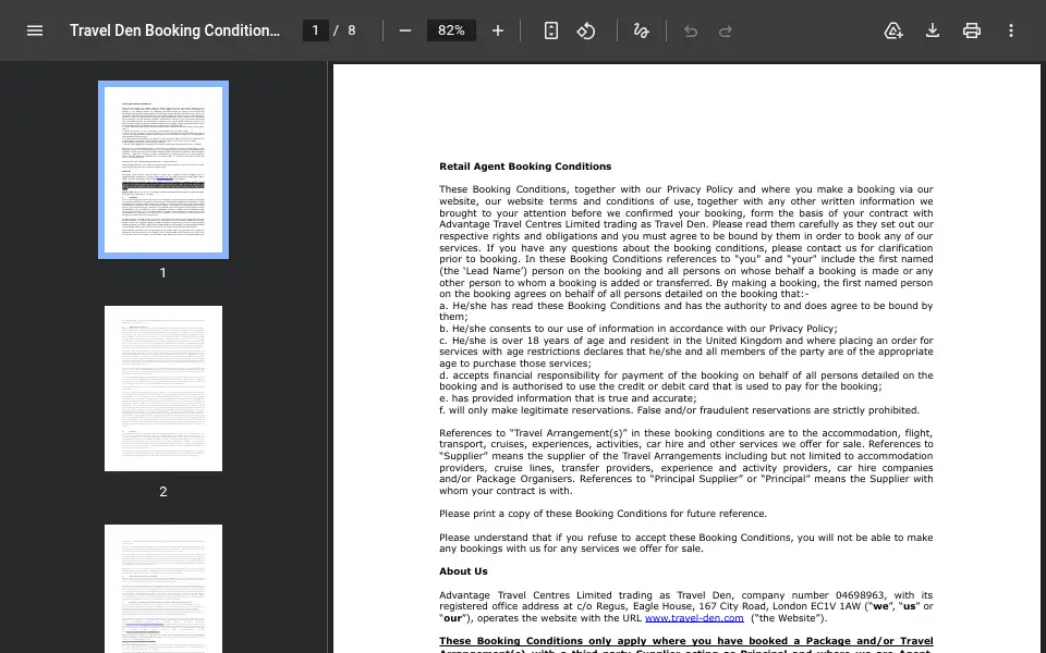 Screenshot of bluedentravel.com