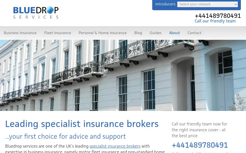 Screenshot of bluedropservices.co.uk