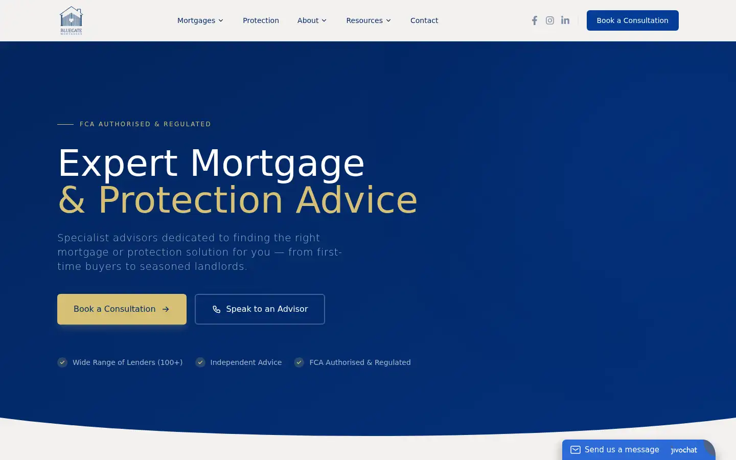 Screenshot of bluegatemortgages.co.uk