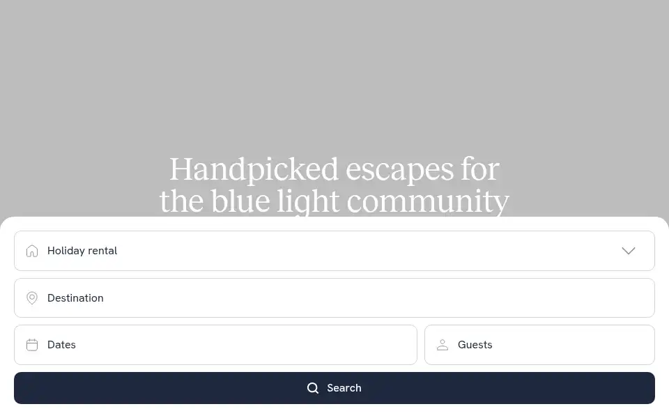 Screenshot of bluelightescapes.co.uk