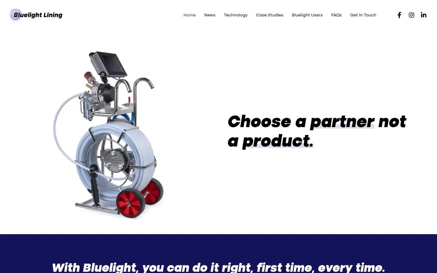 Screenshot of bluelightlining.co.uk
