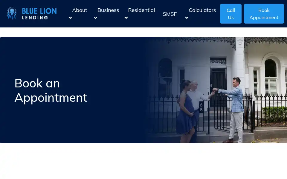 Screenshot of bluelionlending.com.au