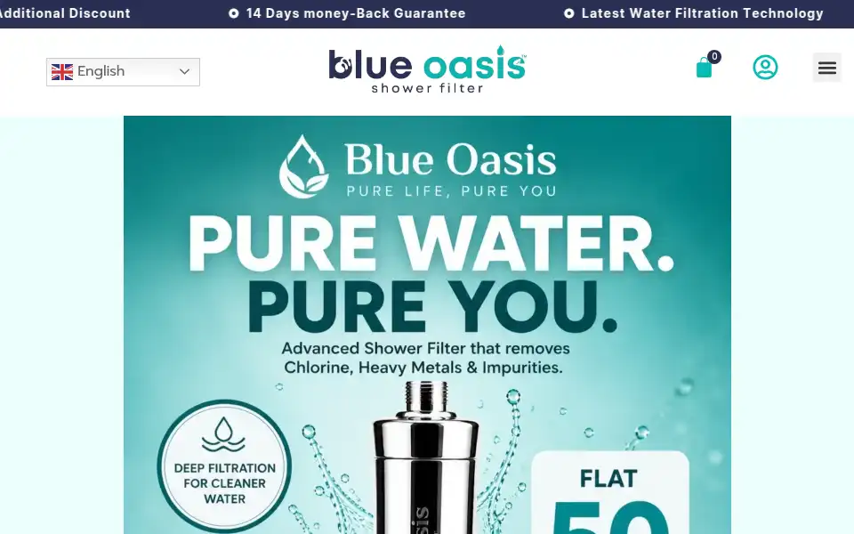 Screenshot of blueoasisfilter.com