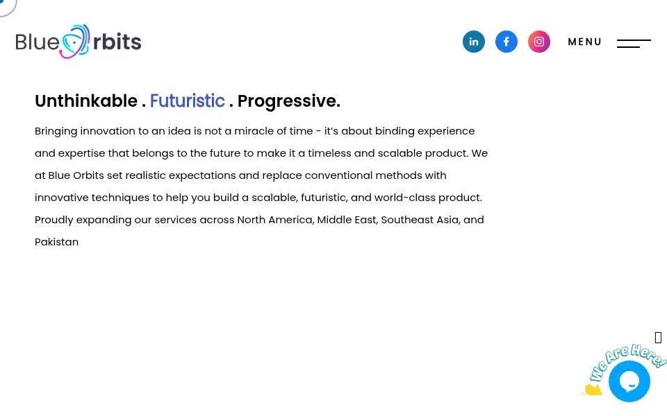 Screenshot of blueorbits.com