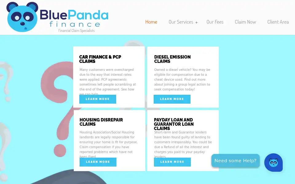 Screenshot of bluepandafinance.co.uk