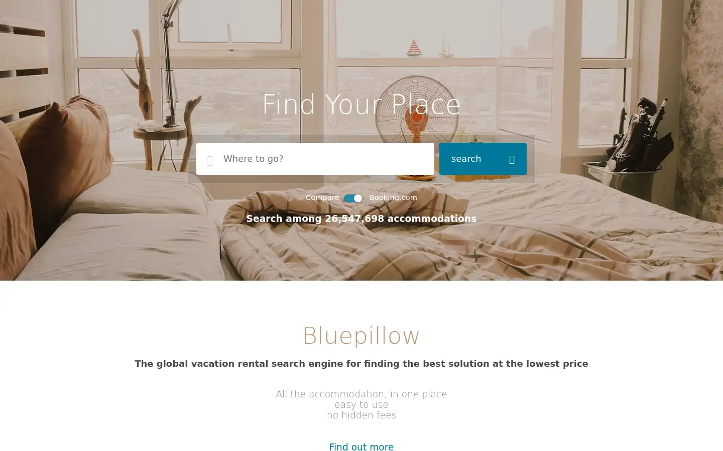 Screenshot of bluepillow.com