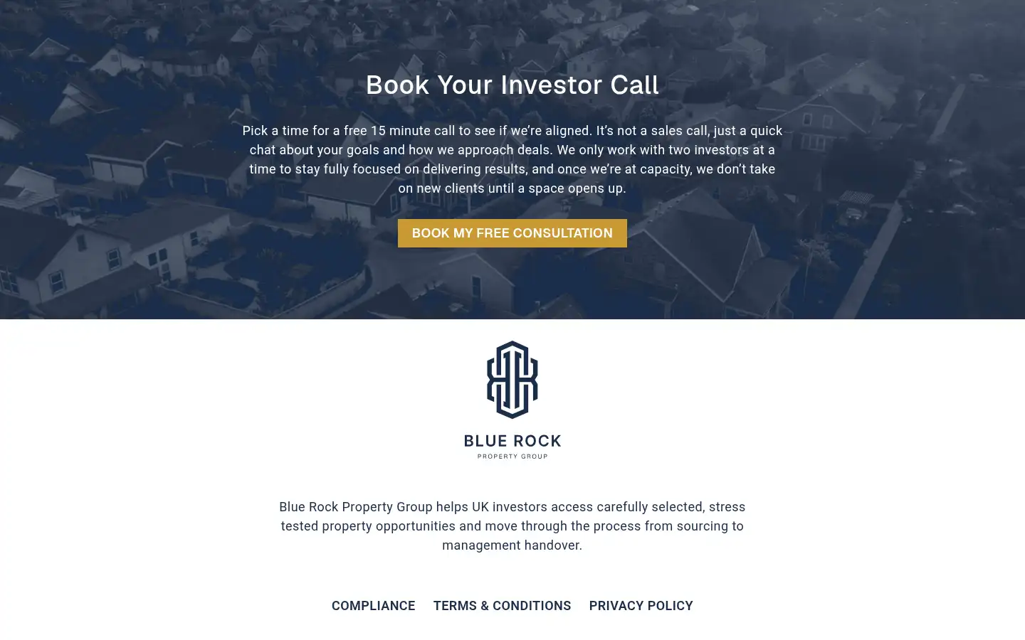 Screenshot of bluerockproperty.co.uk