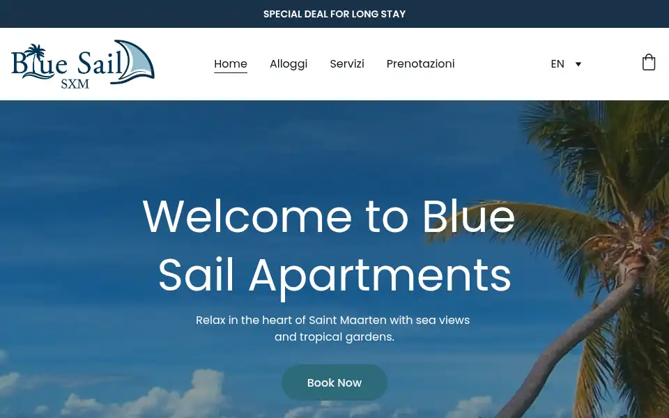 Screenshot of bluesailsxm.com