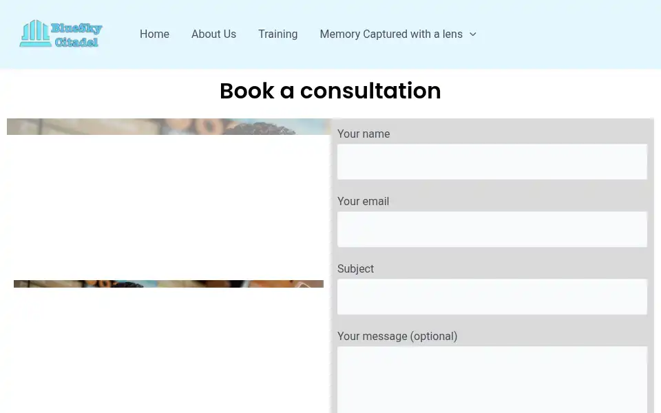 Screenshot of blueskycitadel.com