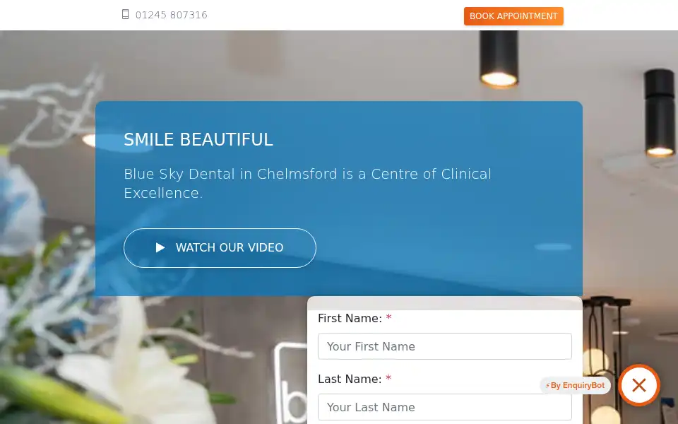Screenshot of blueskydental.co.uk