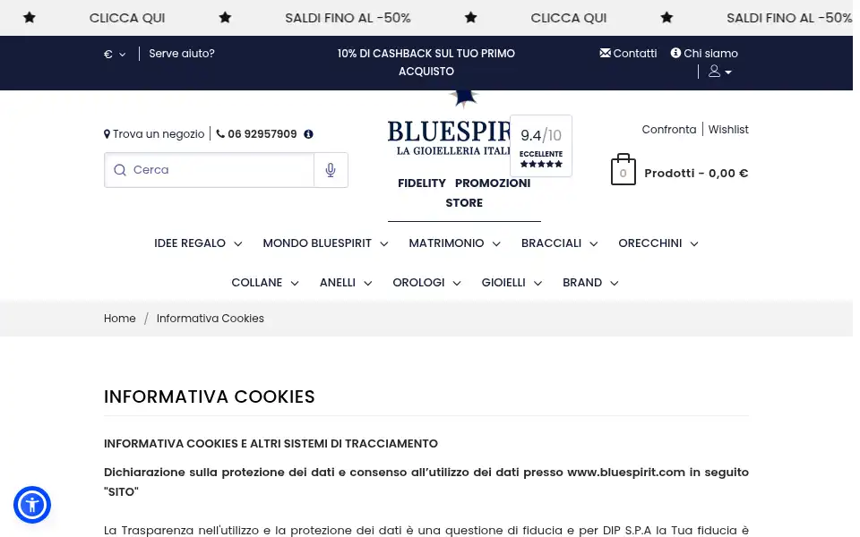 Screenshot of bluespirit.com