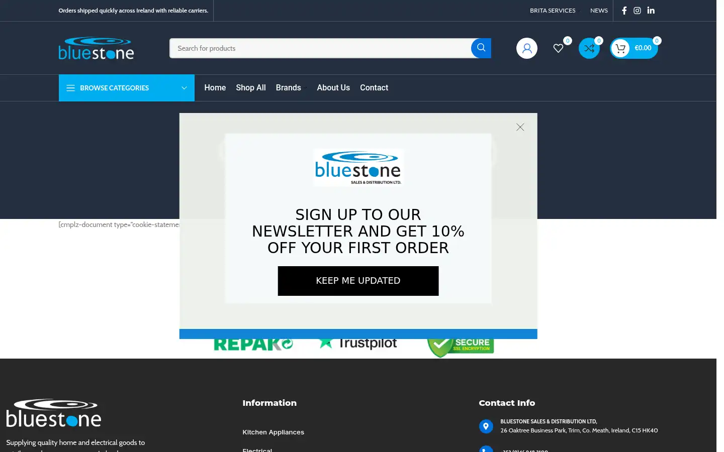 Screenshot of bluestone.ie